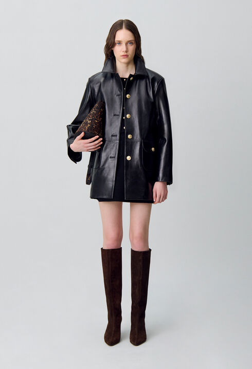 Weite Lederjacke