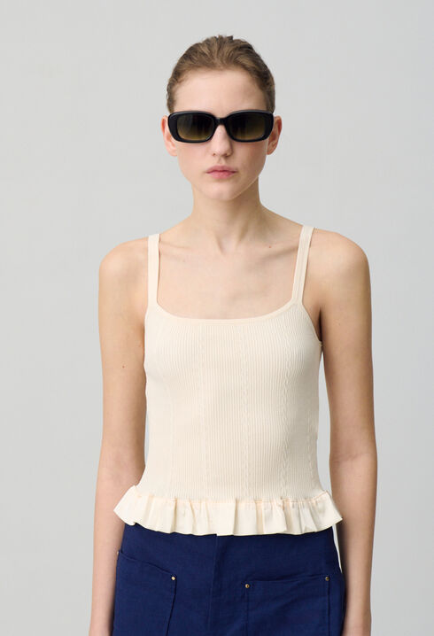 Satin-Top mit Rüschen