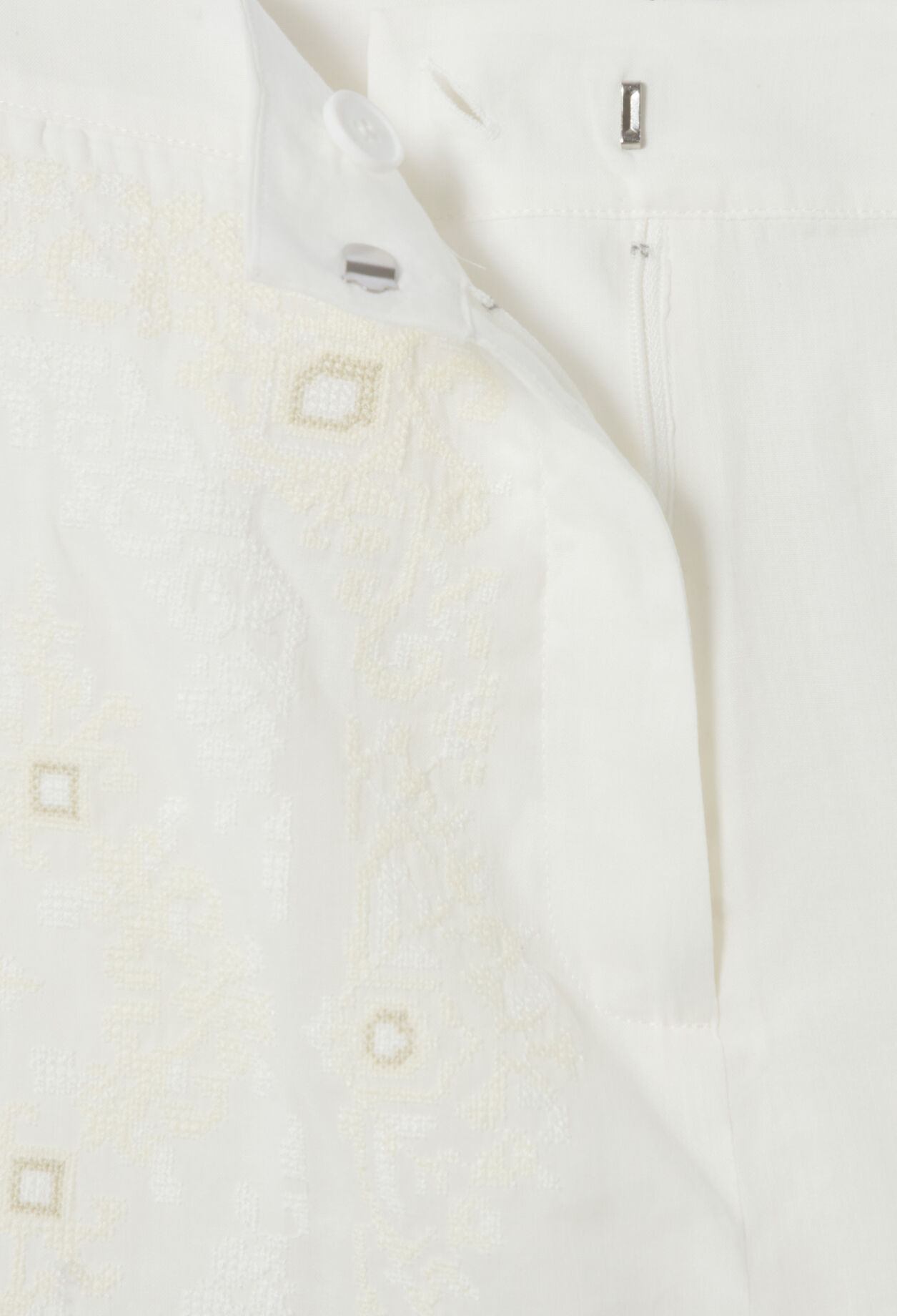 Bestickte Baumwoll-Ramie-Shorts