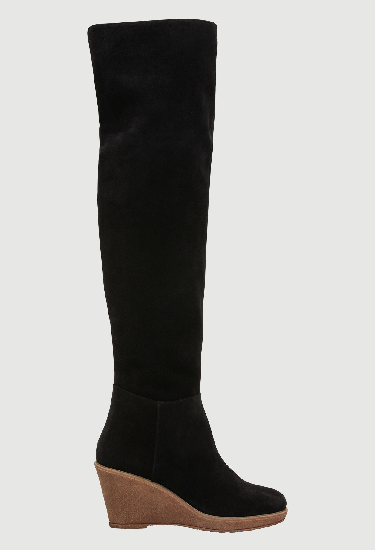 Overkneestiefel mit Plateausohlen