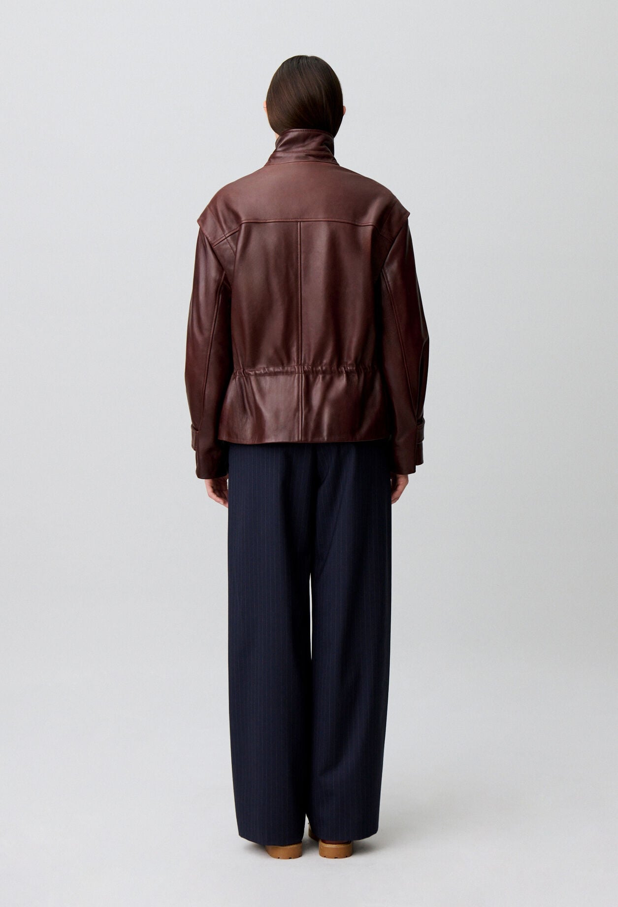 Weit geschnittener Lederblouson
