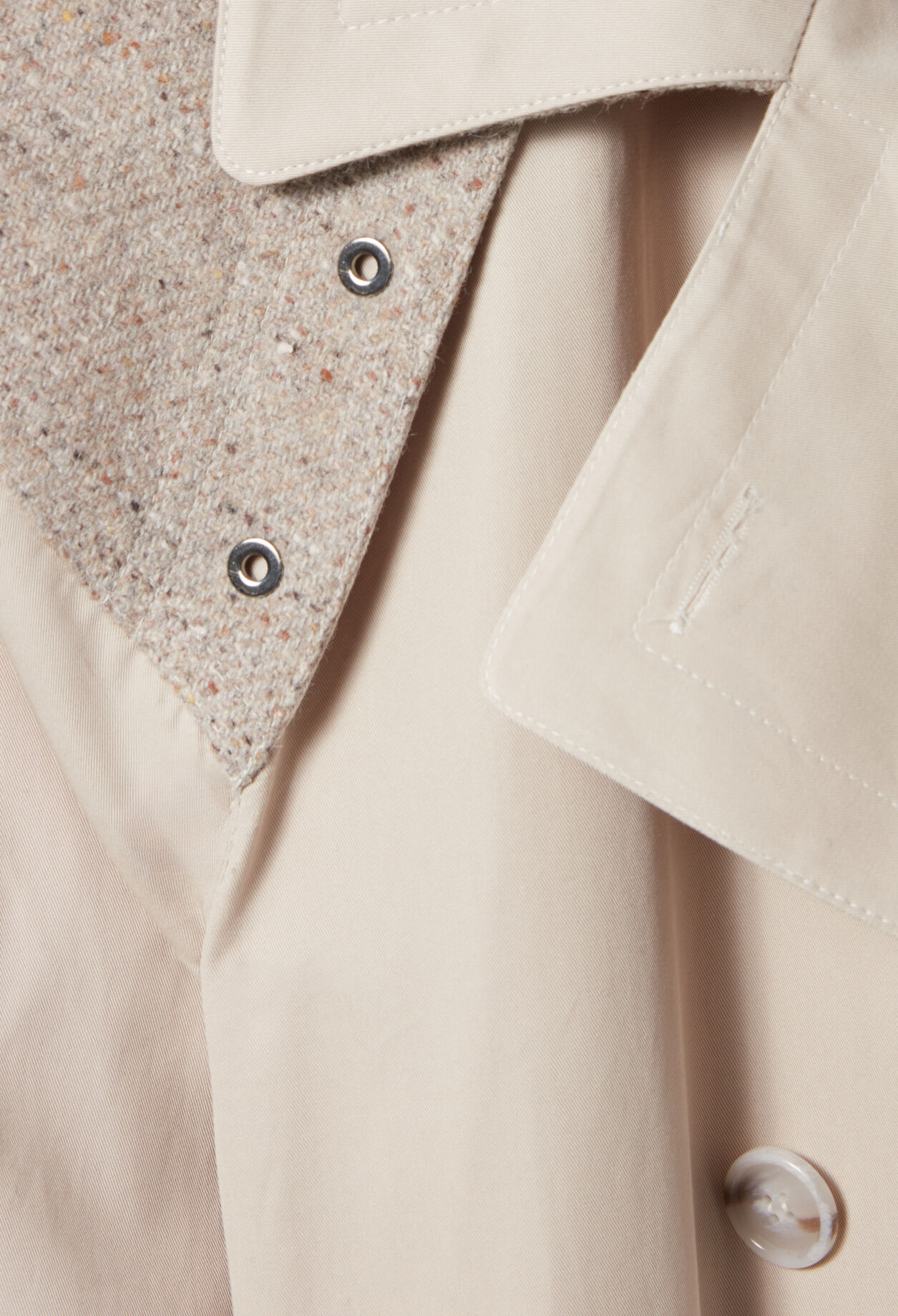 Langer Trenchcoat Mixed-Material