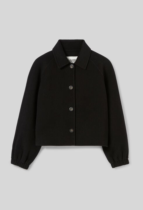 Kurze Jacke mit Hemdkragen