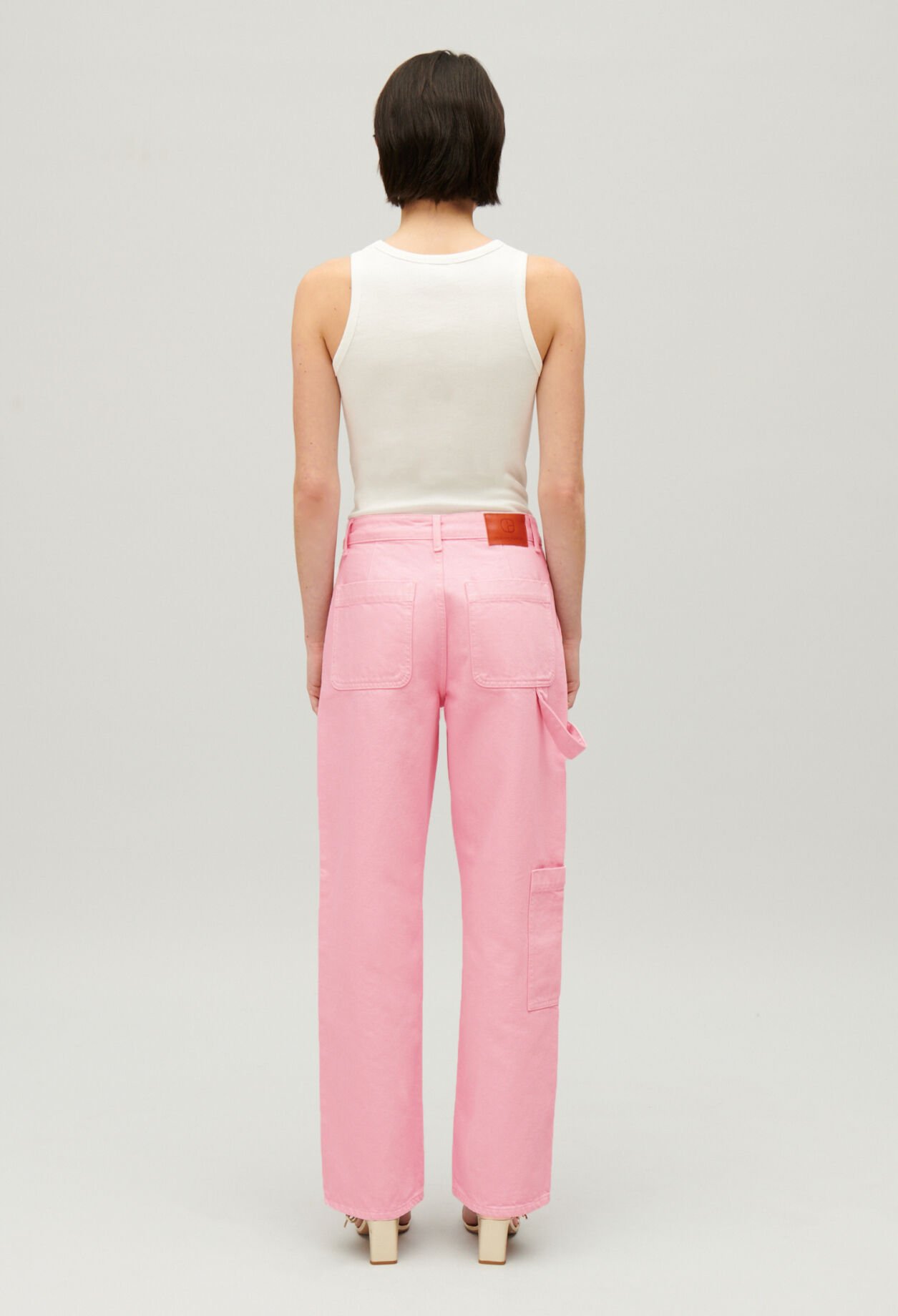 Pierre Cargo Straight Leg Jeans Rosa