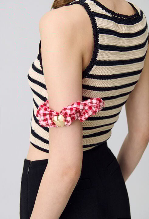 Herz-Haarband mit Vichy-Muster