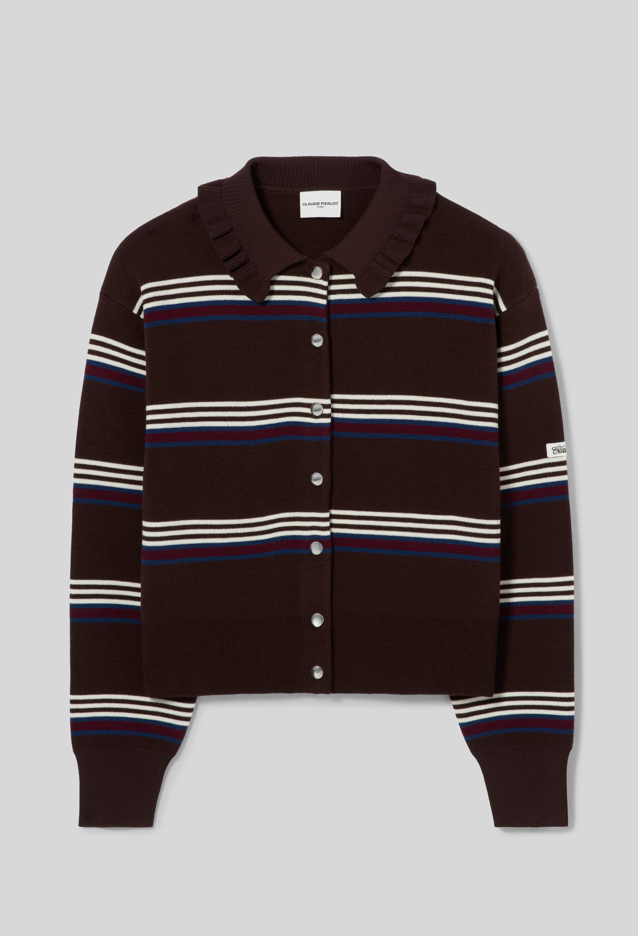 Gestreifter Strickcardigan