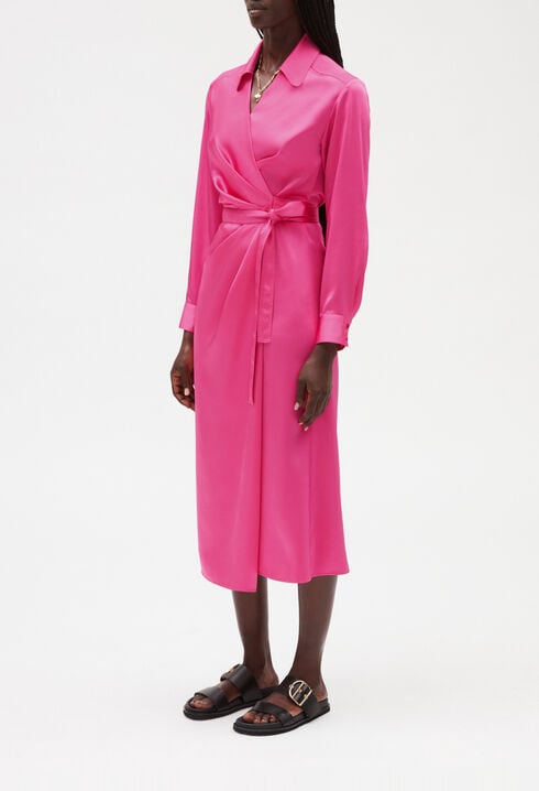 Halblanges Wickelkleid, rosa 