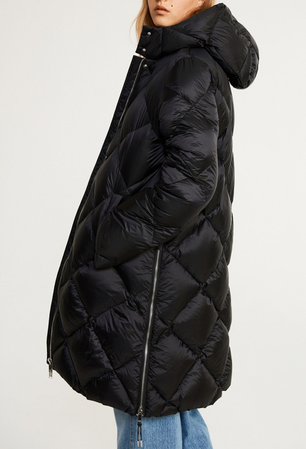 Lange Daunenjacke aus Polyester
