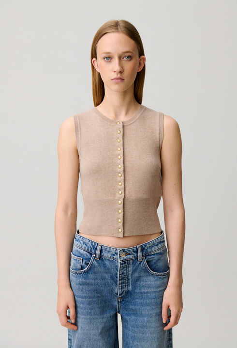 Gestricktes Oberteil Knopfleiste