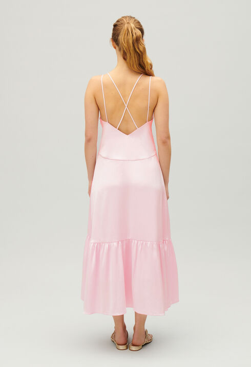 Satiniertes Midikleid