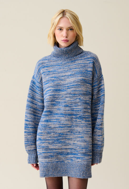 Kurzes Wollkleid Rollkragen