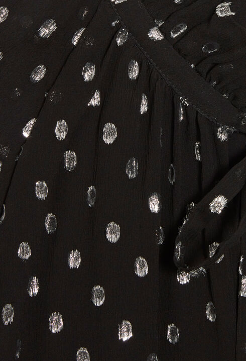 Bluse gepunktet schwarz