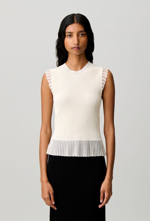 Stricktop mit Stehkragen