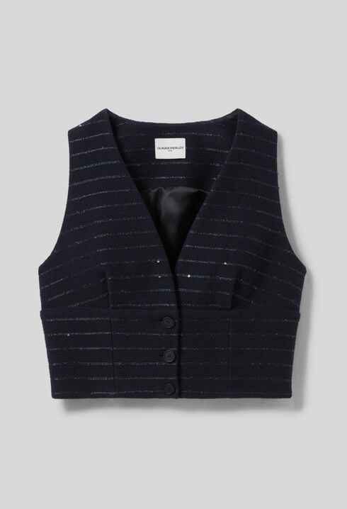 Gestreifter Blazer oben