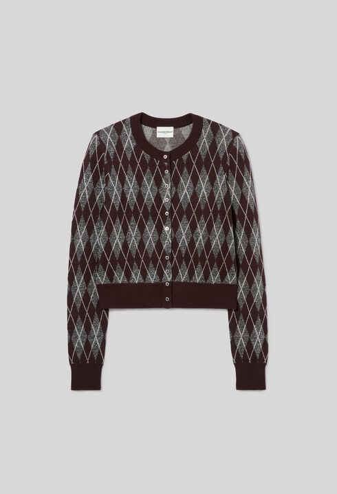 Strickcardigan mit Argyle-Muster