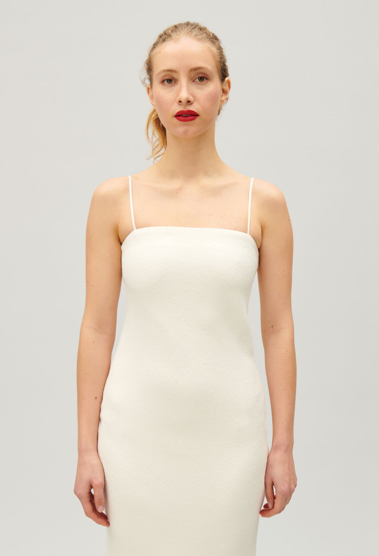 Kurzes Schlauchkleid Ecru