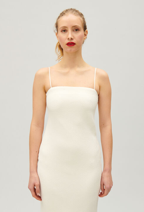 Kurzes Schlauchkleid Ecru