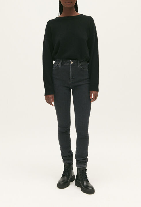 Anthrazitgraue Skinny-Jeans