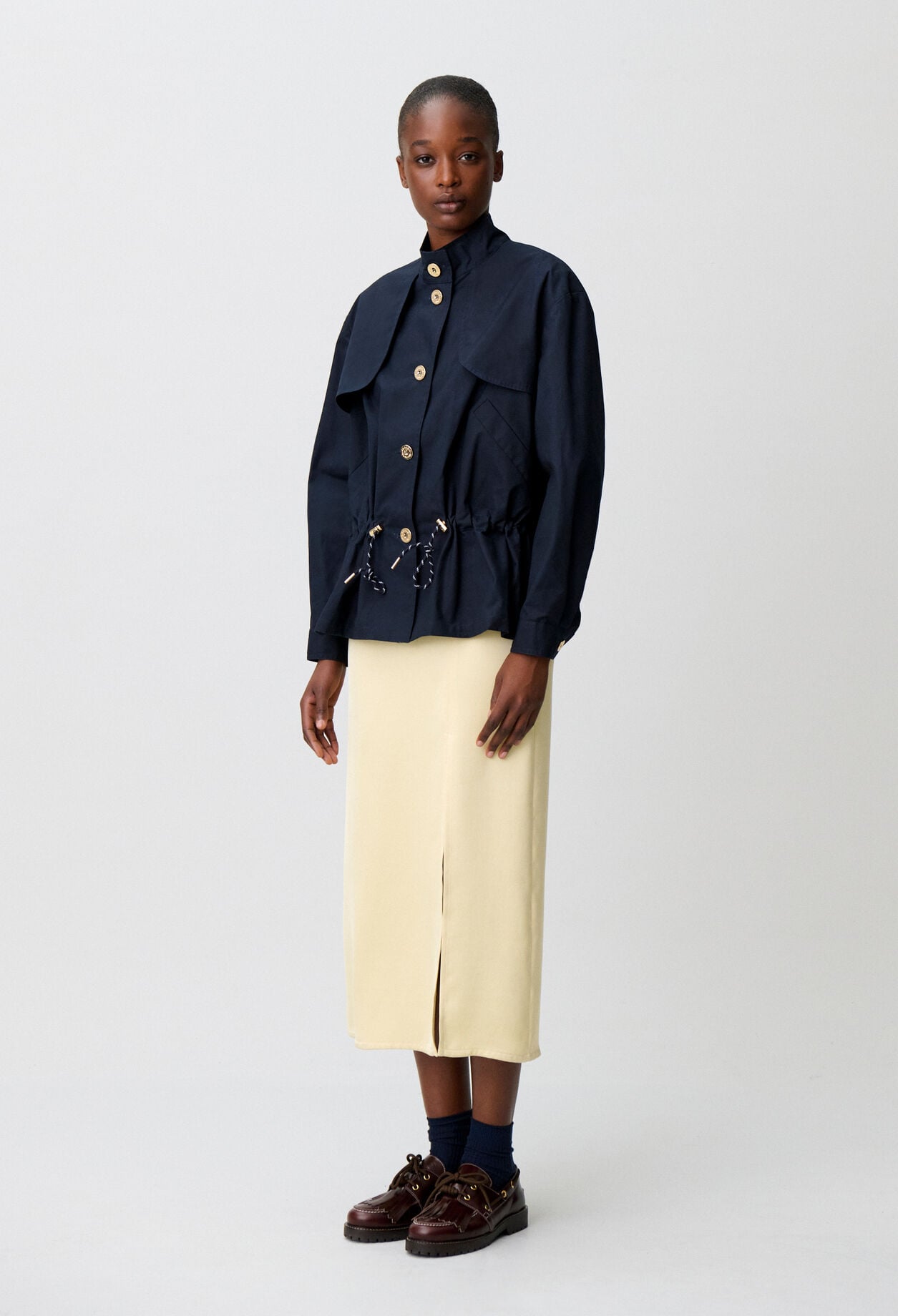 Gewachster Gabardine-Blouson