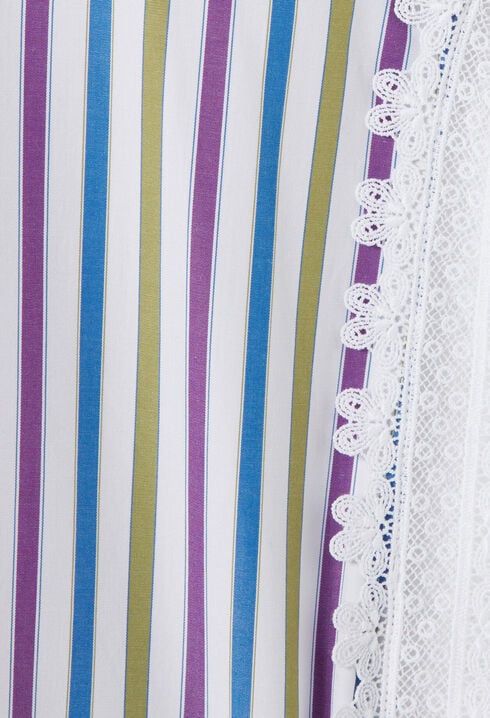Gestreifte Bluse mit Spitze