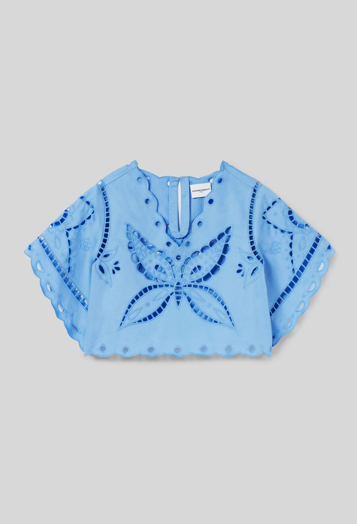 Besticktes Top Schmetterlingsmotiv