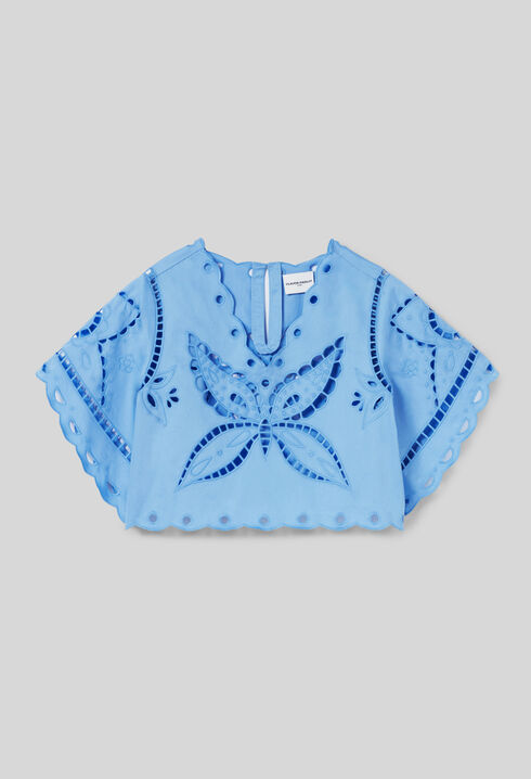 Besticktes Top Schmetterlingsmotiv
