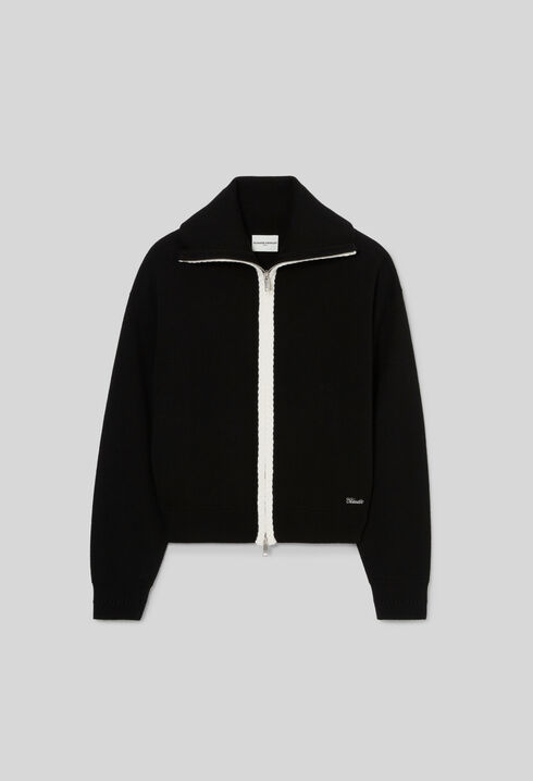 Strick-Cardigan mit Troyer-Kragen