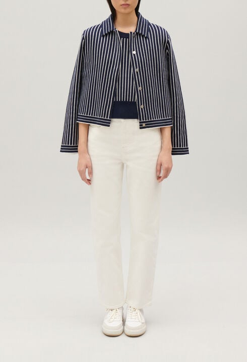 Gestreifter Strick-Cardigan