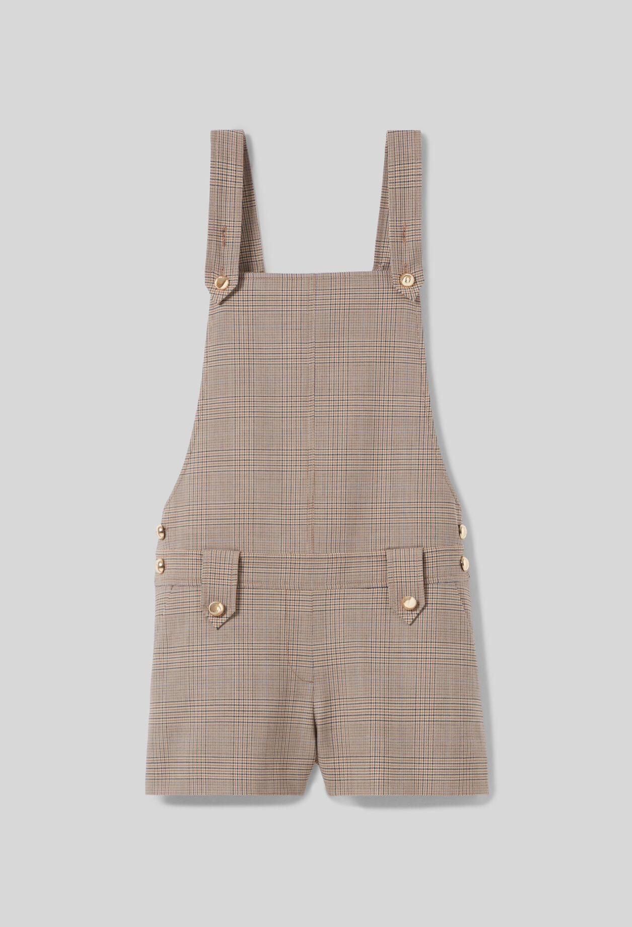 Karierter Latz-Overall-Shorts