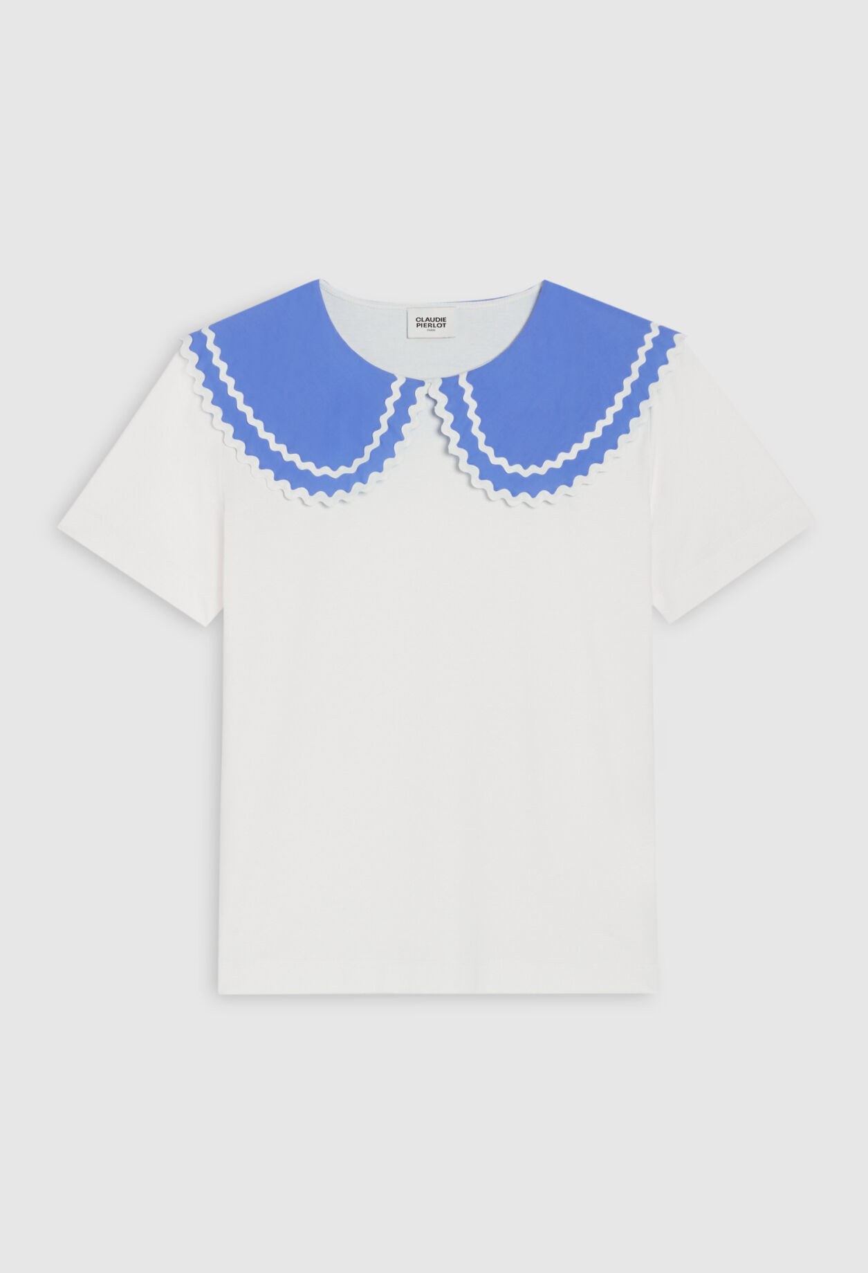 T-Shirt mit Bubikragen, ecru