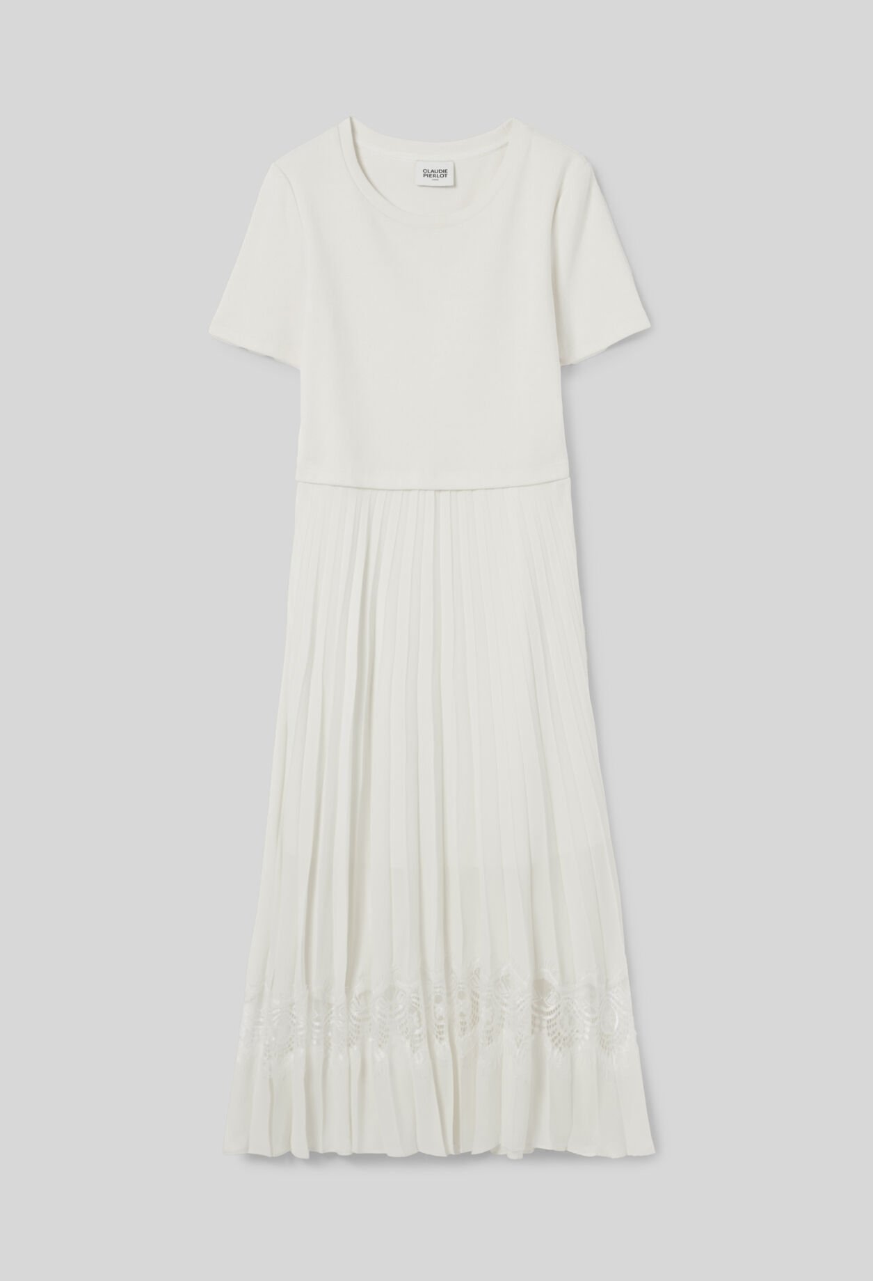 Twist Zweifarbige Midikleid  elfenbein