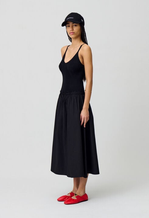 Midikleid mit Strickoberteil