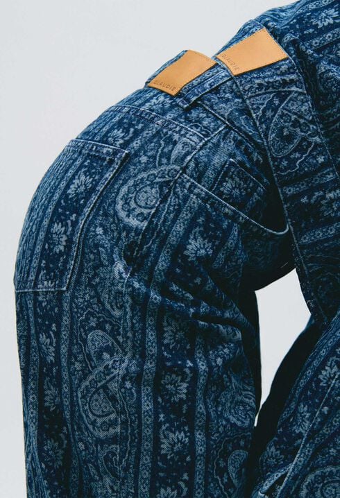 Gerade Denim-Jeans mit Print