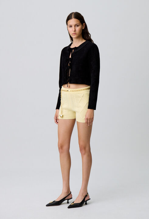 Cardigan aus Veloursstrick