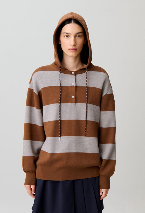 Oversize-Strickpullover gestreift