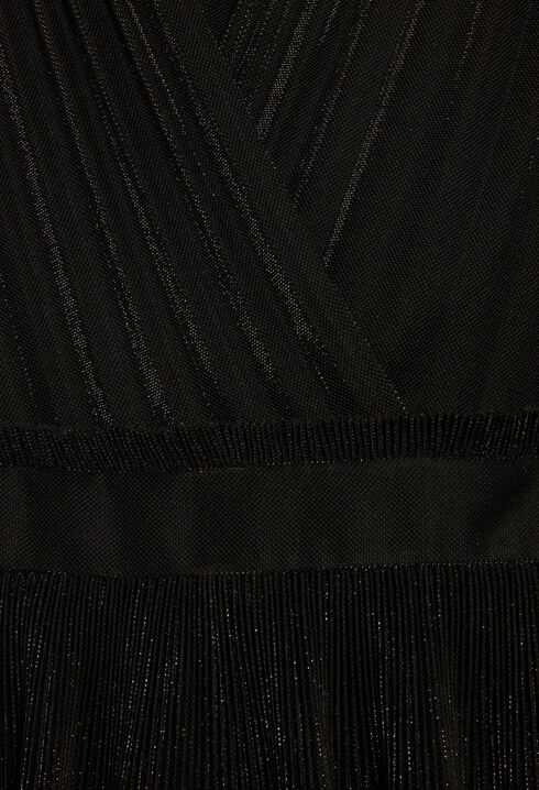 Kurzes plissiertes Kleid schwarz