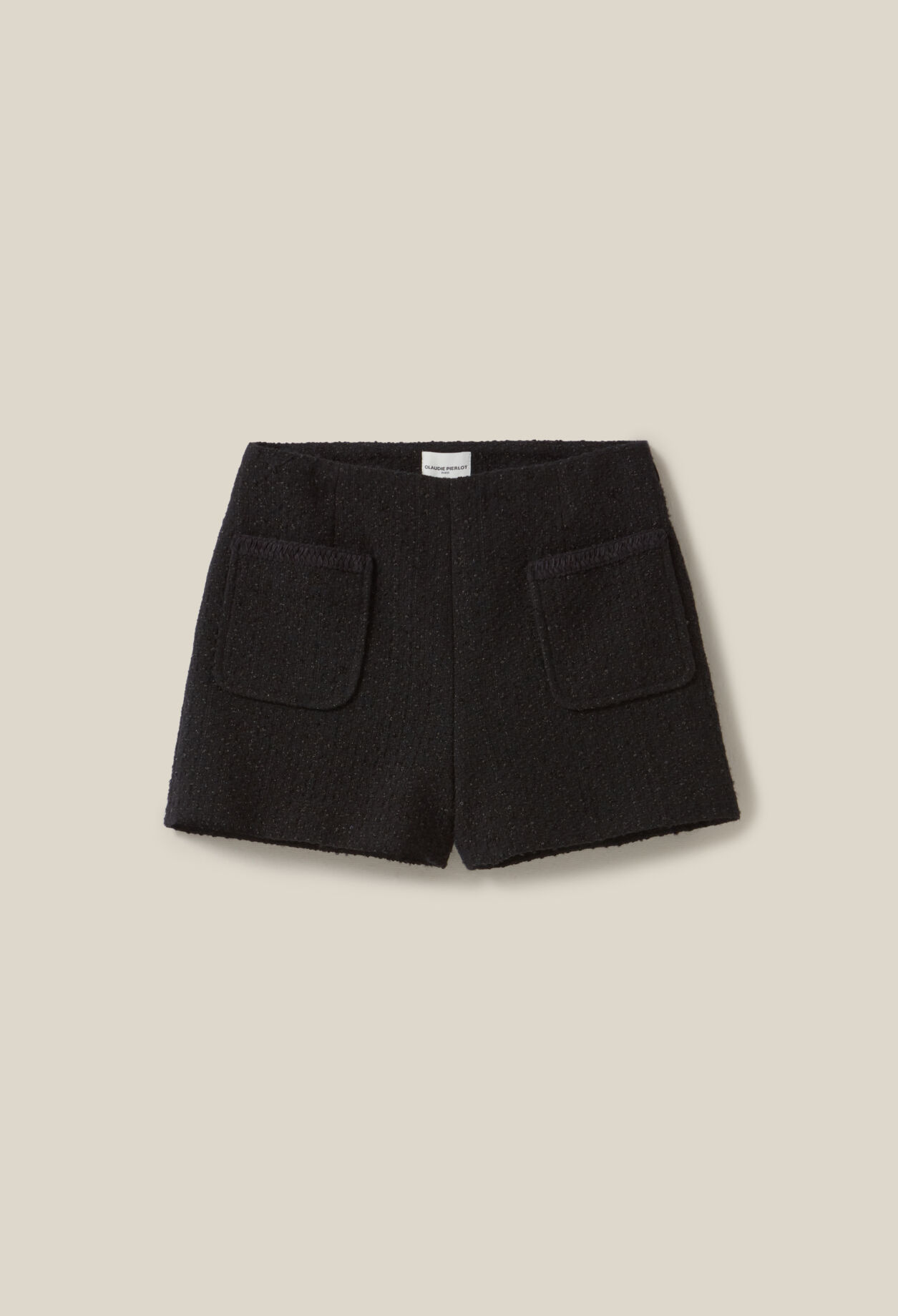 Kurze schwarze Tweed-Shorts