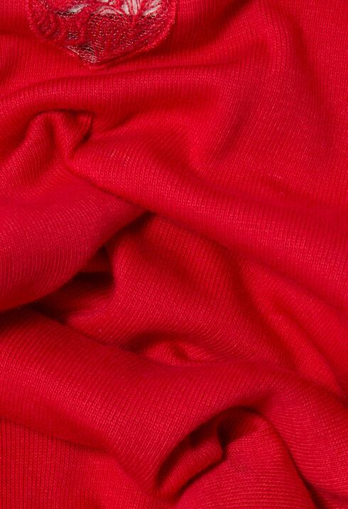 Rotes Baumwoll-Top mit Spitzenherz