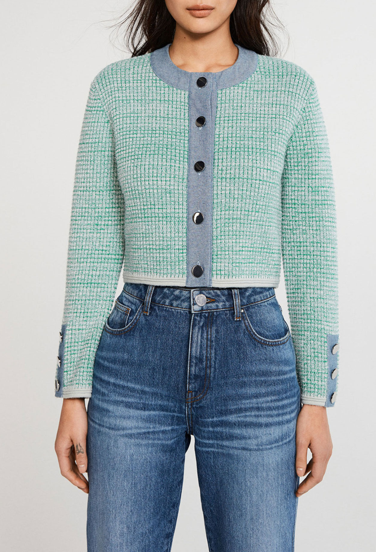 Cardigan aus Bimaterial