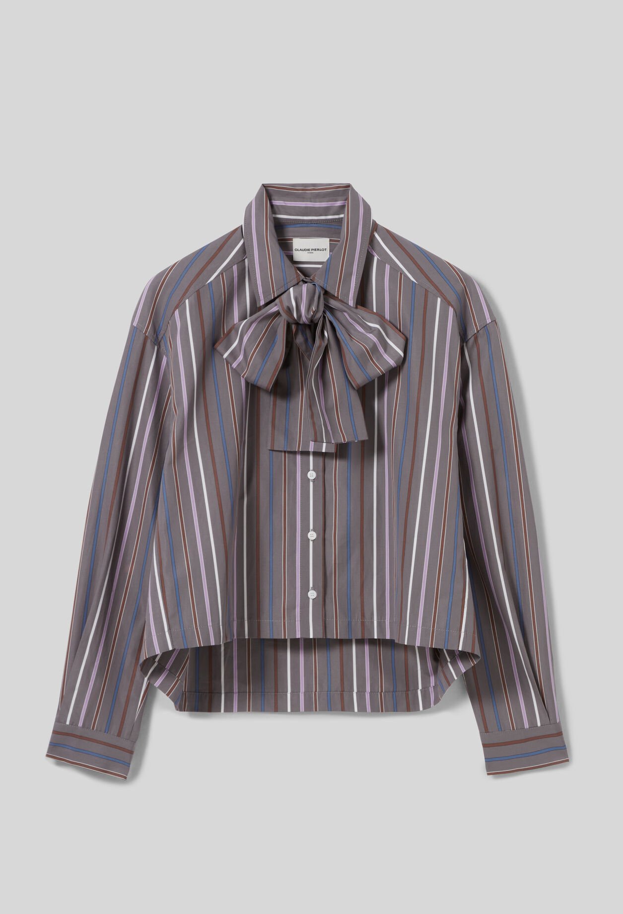 Gestreifte Lavalliere-Bluse