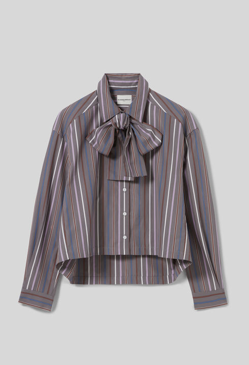 Gestreifte Lavalliere-Bluse