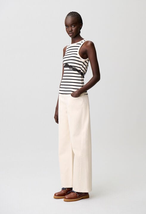 Breton-Shirt aus Baumwolle, Spitze