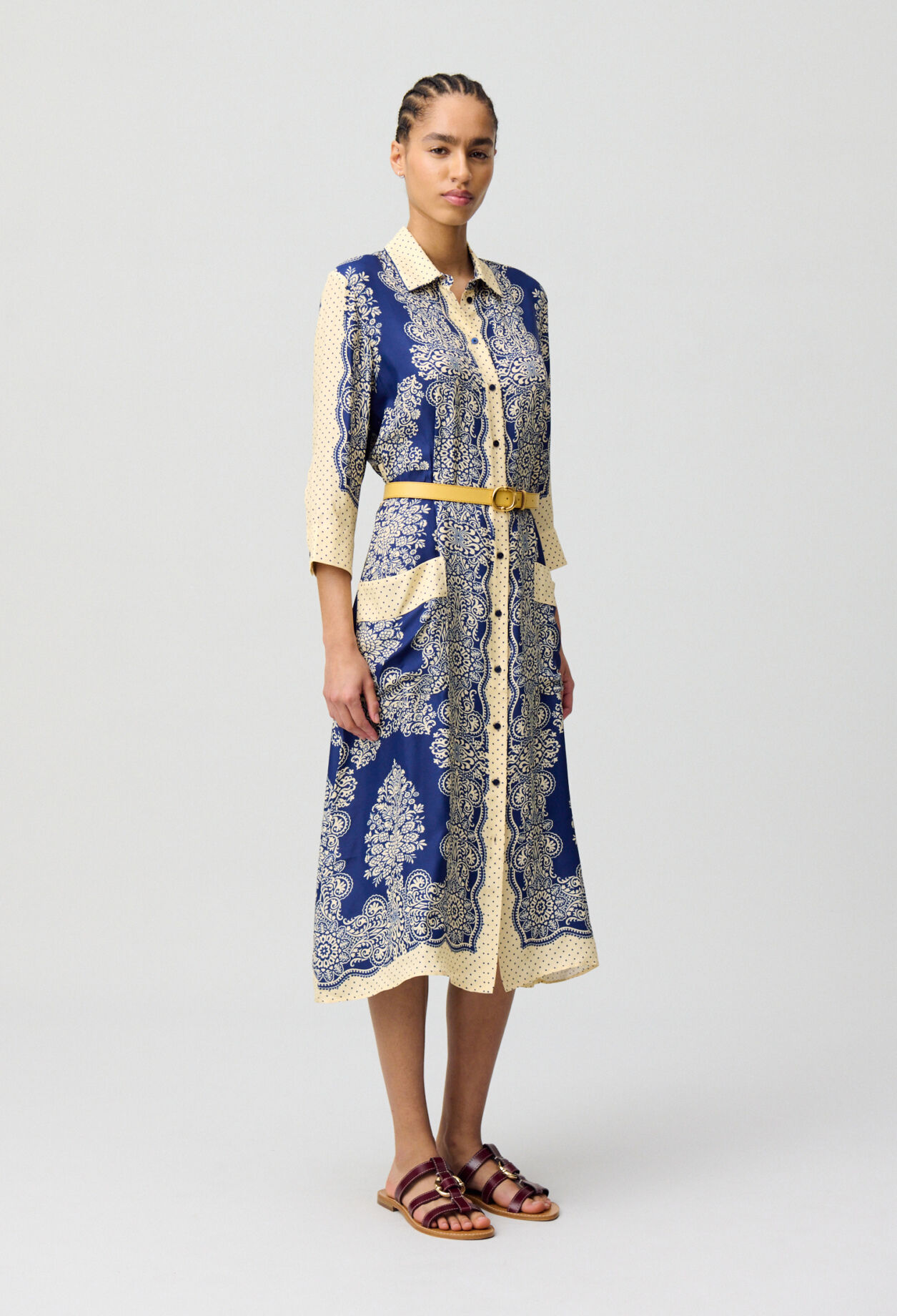 Bedrucktes langes Kleid