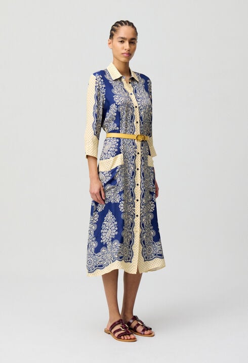 Bedrucktes langes Kleid