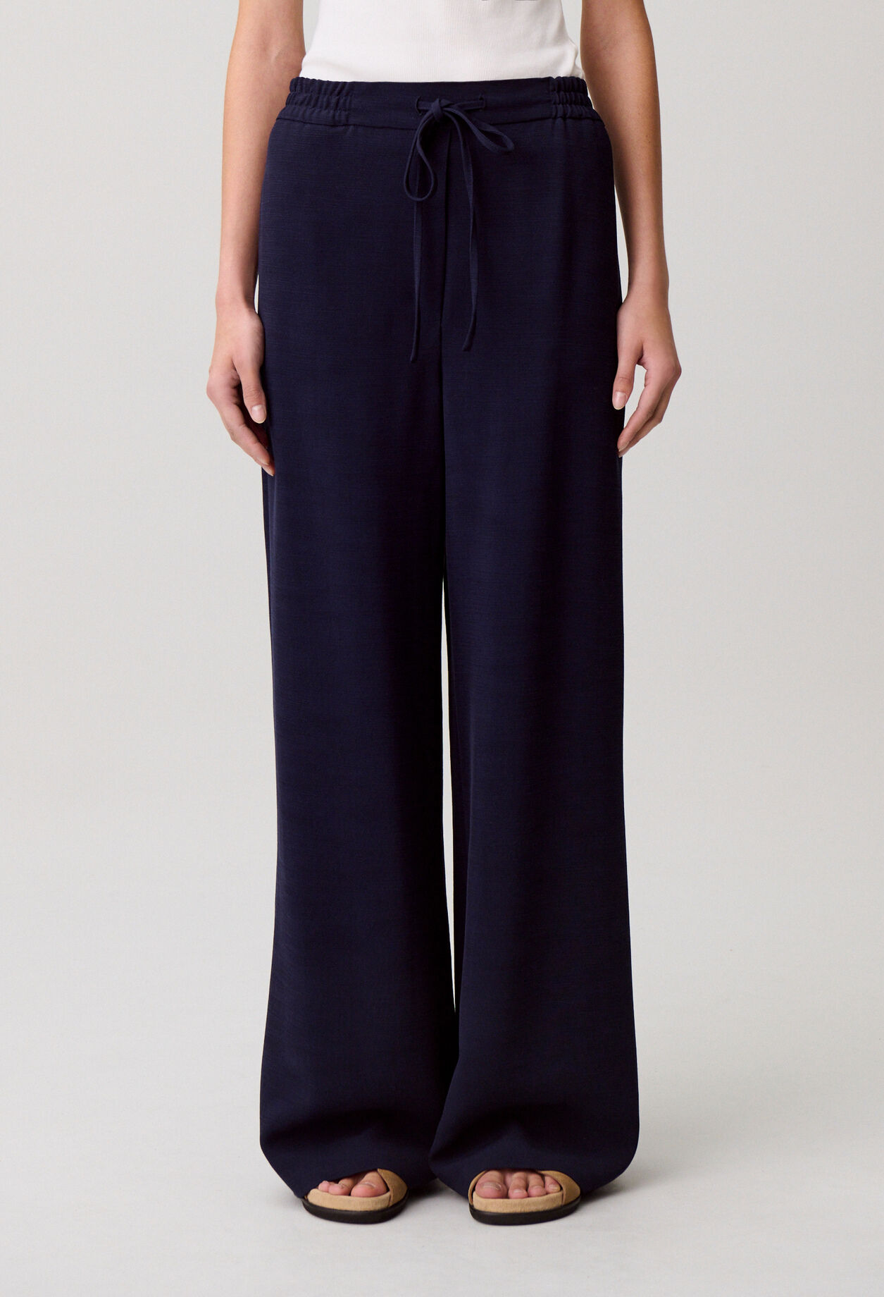 Weite Hose Ficelle