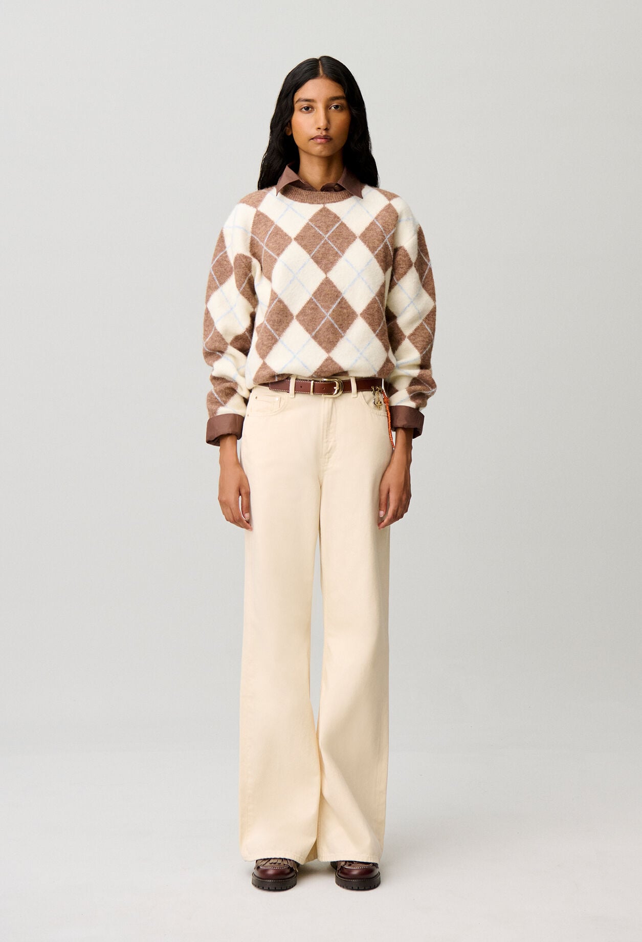 Mehrfarbiger gerader Pullover