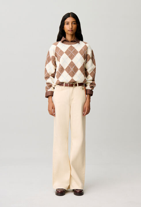 Mehrfarbiger gerader Pullover