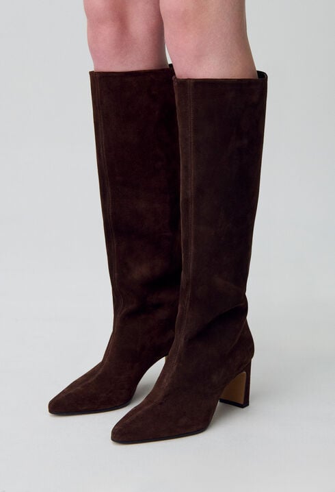 Absatzstiefel aus Wildleder