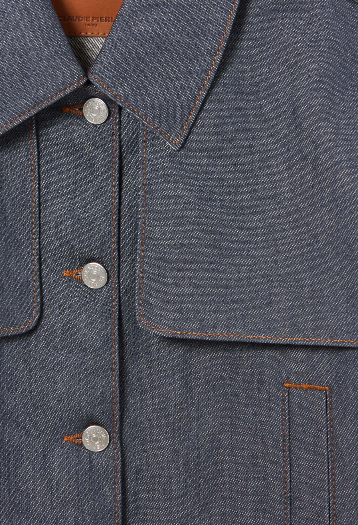 Weite dunkelblaue Jeansjacke