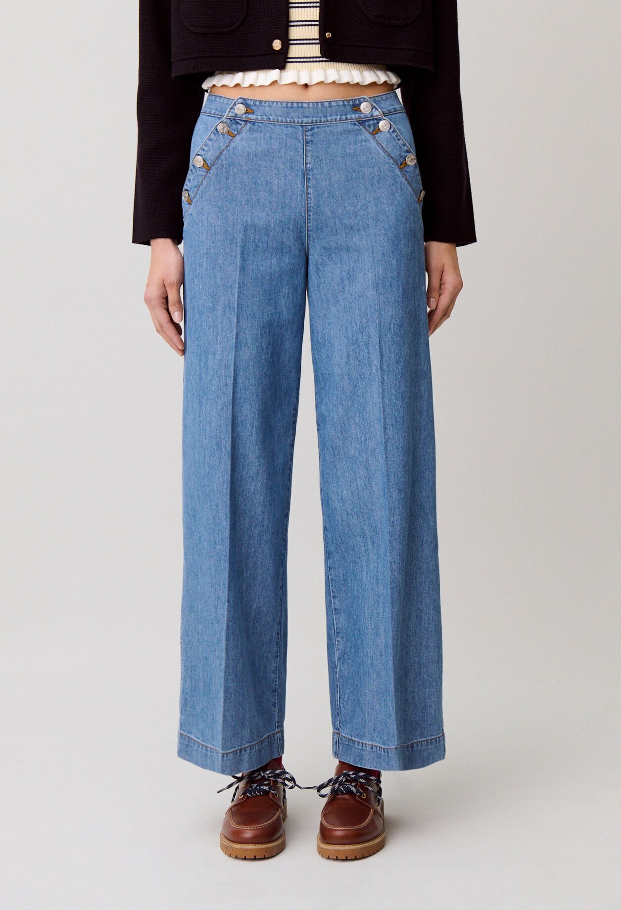 Denim-Jeans mit Latz